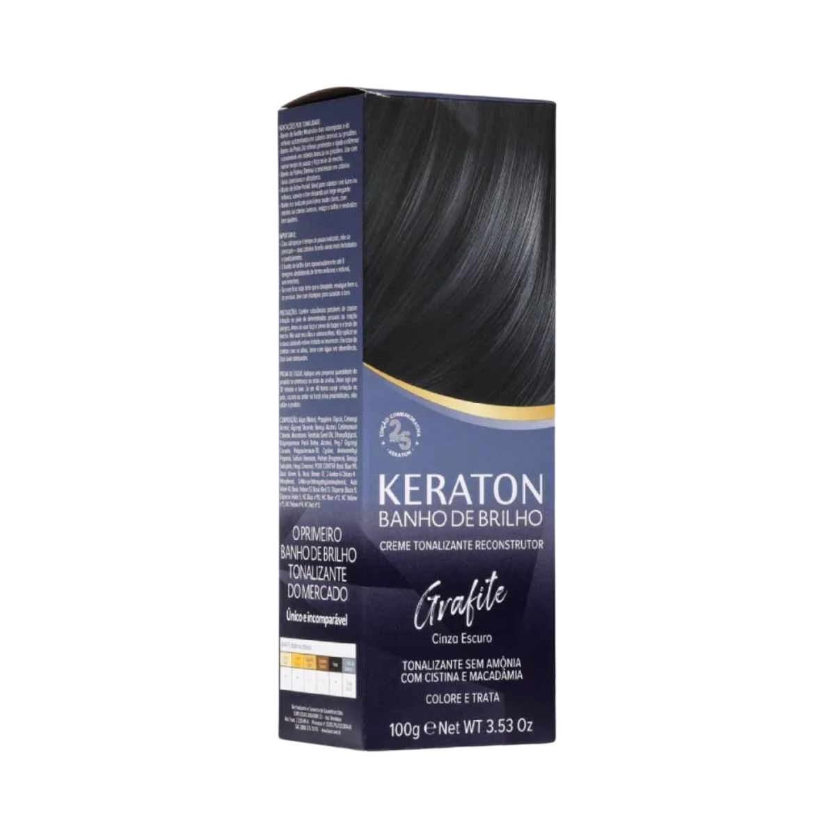 TONALIZANTE KERATON BANHO DE BRILHO GRAFITE CINZA KERT 100G