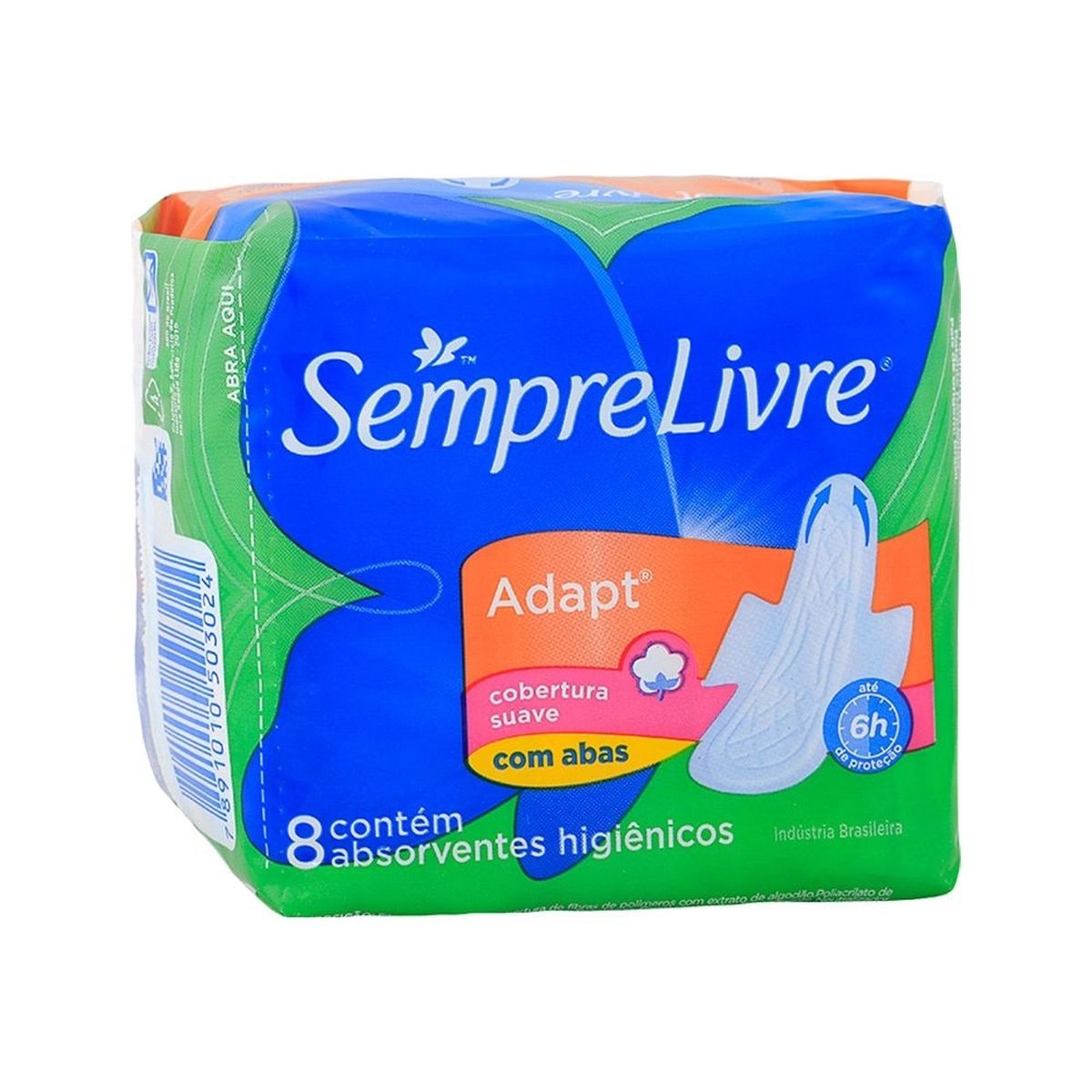 ABSORVENTE SEMPRE LIVRE ESPECIAL COM ABAS ADAPT 8 UNIDADES