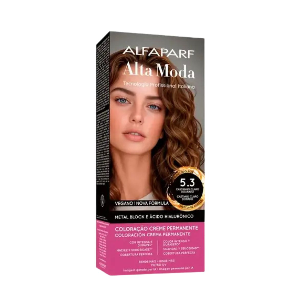 COLORAÇÃO ALFAPARF ALTA MODA 5.3 CASTANHO CLARO DOURADO CARAMELO 150G