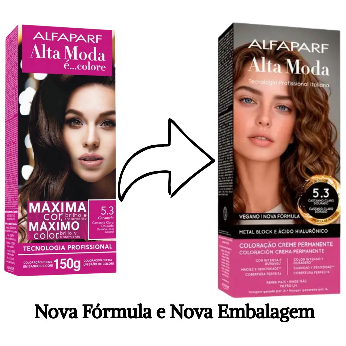 COLORAÇÃO ALFAPARF ALTA MODA 5.3 CASTANHO CLARO DOURADO CARAMELO 150G