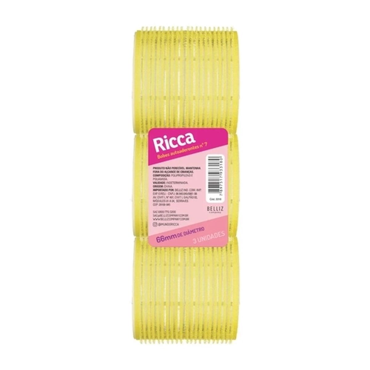 BOB PARA CABELO AUTO ADERENTE N° 7 RICCA COM 3 UNIDADES