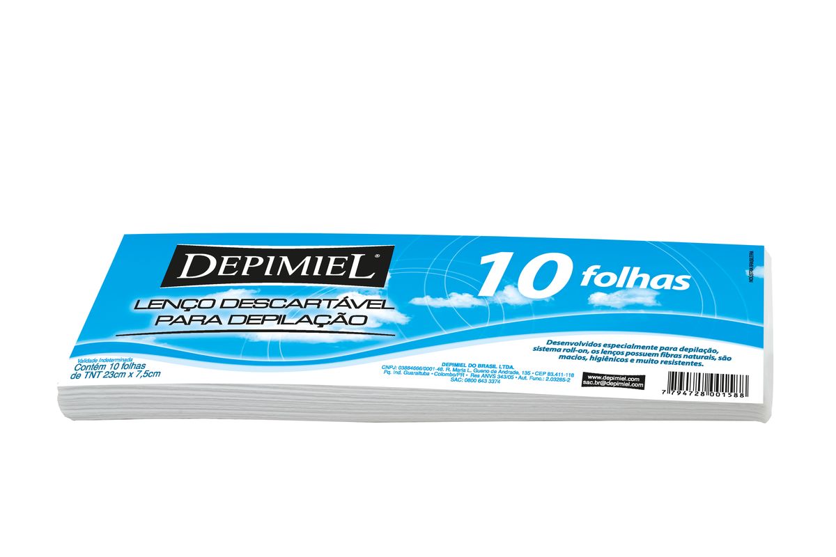 LENÇO DEPIMIEL PARA DEPILAÇÃO 10 UNIDADES DE TNT