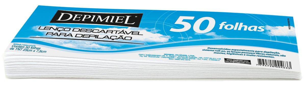 LENÇO DEPIMIEL PARA DEPILAÇÃO 50 UNIDADES DE TNT