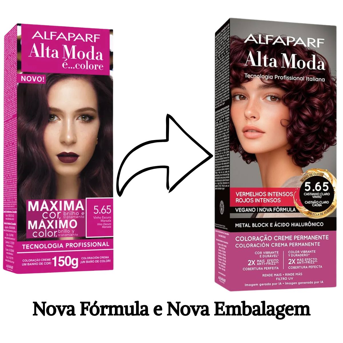 COLORAÇÃO ALFAPARF ALTA MODA 5.65 VINHO ESCURO MARSALA 150G