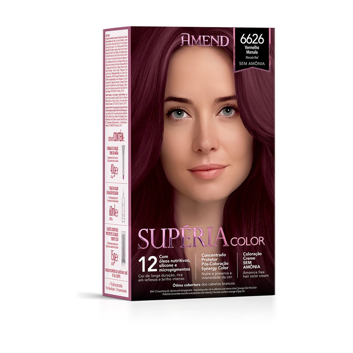 TONALIZANTE SUPÉRIA COLOR 6626 VERMELHO MARSALA AMEND