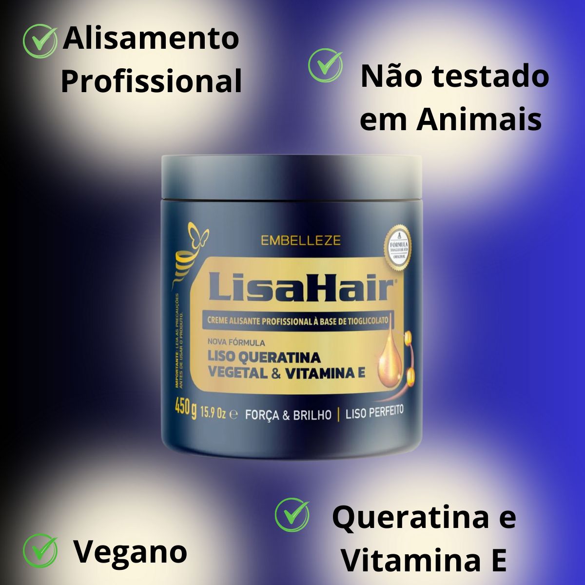 CREME ALISANTE EMBELLEZE LISA HAIR 450G