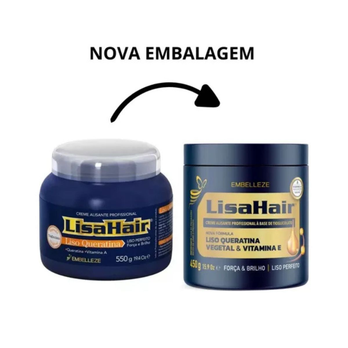 CREME ALISANTE EMBELLEZE LISA HAIR 450G