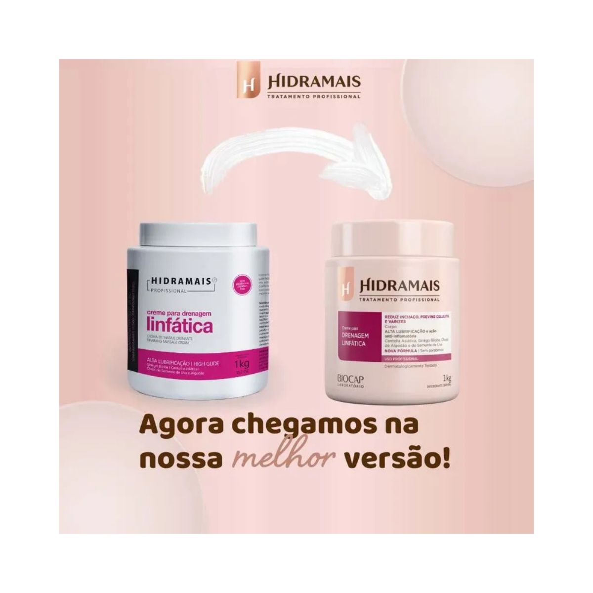 CREME PARA DRENAGEM LINFÁTICA ALTA LUBRIFICAÇÃO HIDRAMAIS PROFISSIONAL 1KG