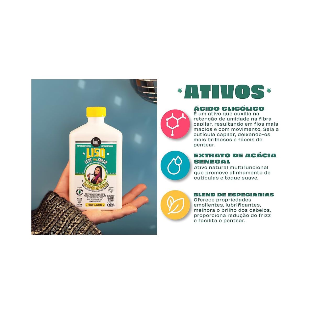 SHAMPOO LISO LEVE AND SOLTO LOLA COSMETICS 250ML