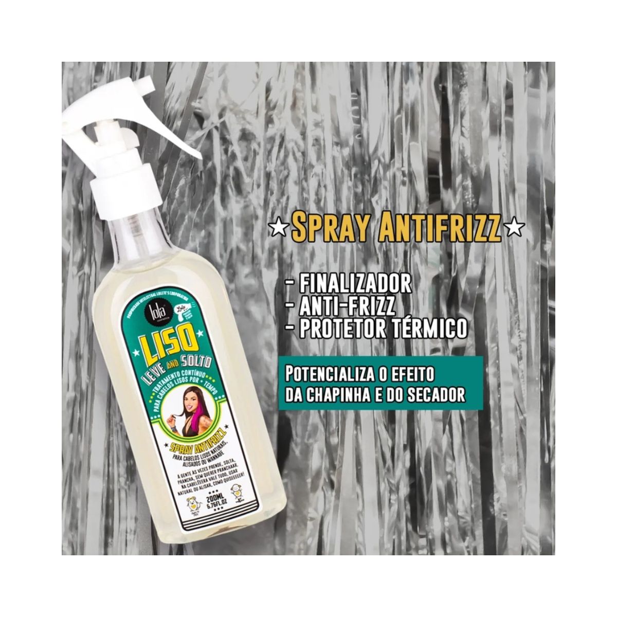 SPRAY ALISADOR ANTI-FRIZZ LISO LEVE AND SOLTO LOLA COSMETICS 200ML