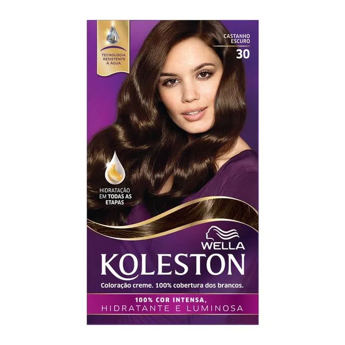 COLORAÇÃO PERMANENTE 30 CASTANHO ESCURO KOLESTON 55G