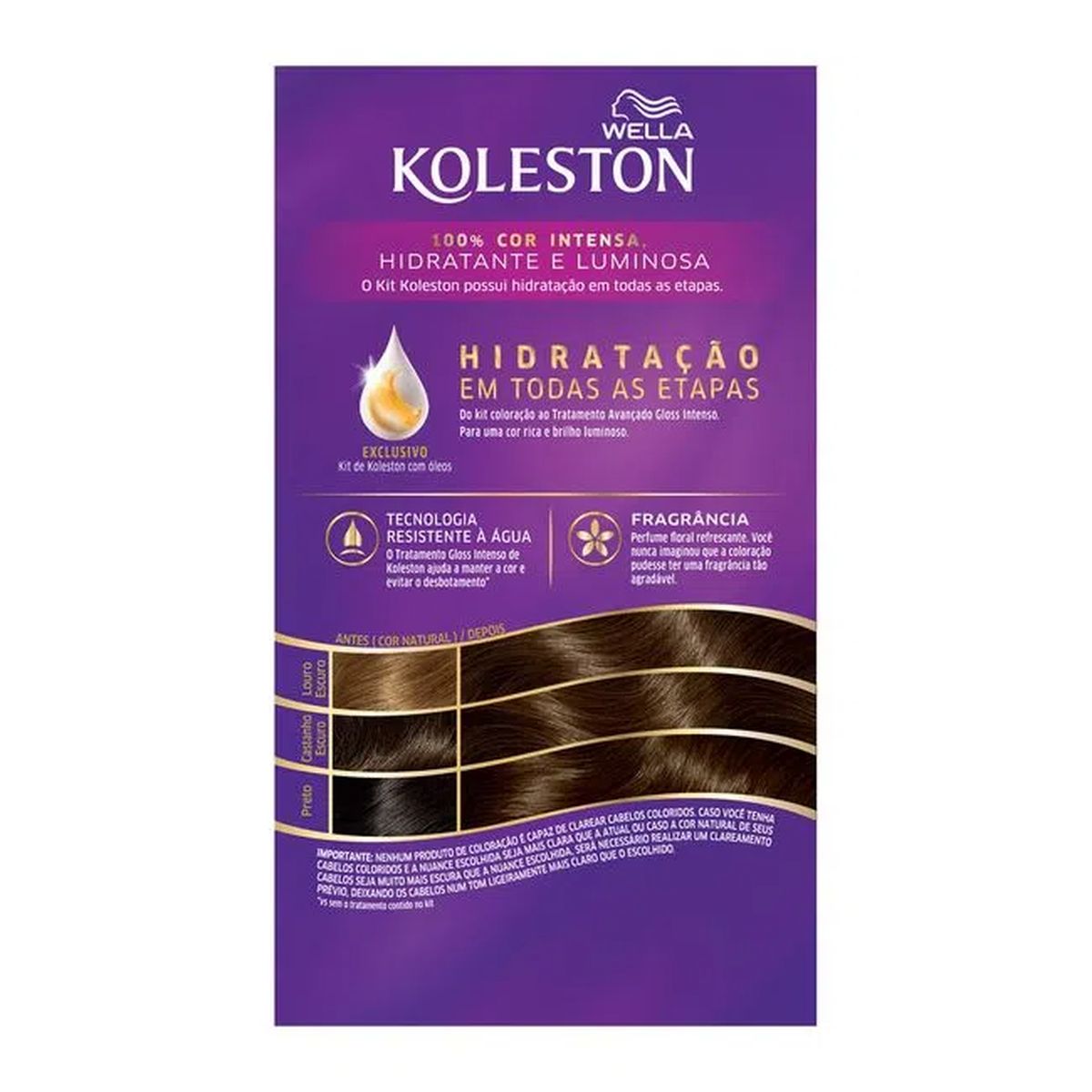 COLORAÇÃO PERMANENTE 30 CASTANHO ESCURO KOLESTON 55G