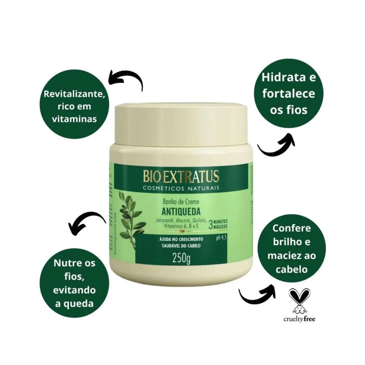 BANHO DE CREME ANTIQUEDA JABORANDI BIO EXTRATUS 250G