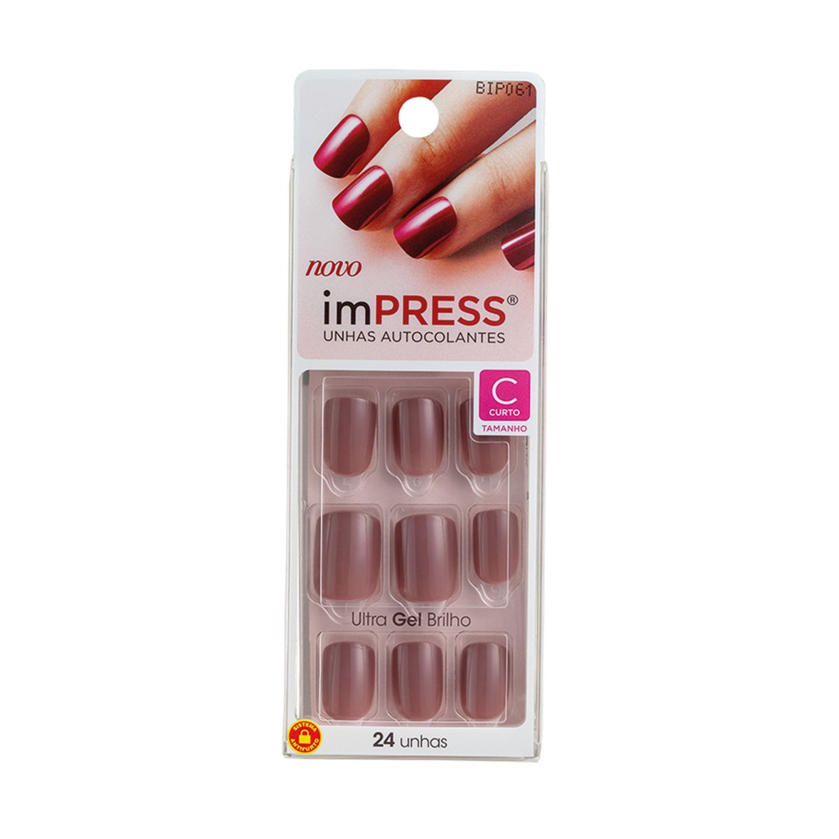 UNHAS POSTIÇAS IMPRESS AUTOCOLANTES COLOR CURTA SUMMER NUDE KISS NEW YORK