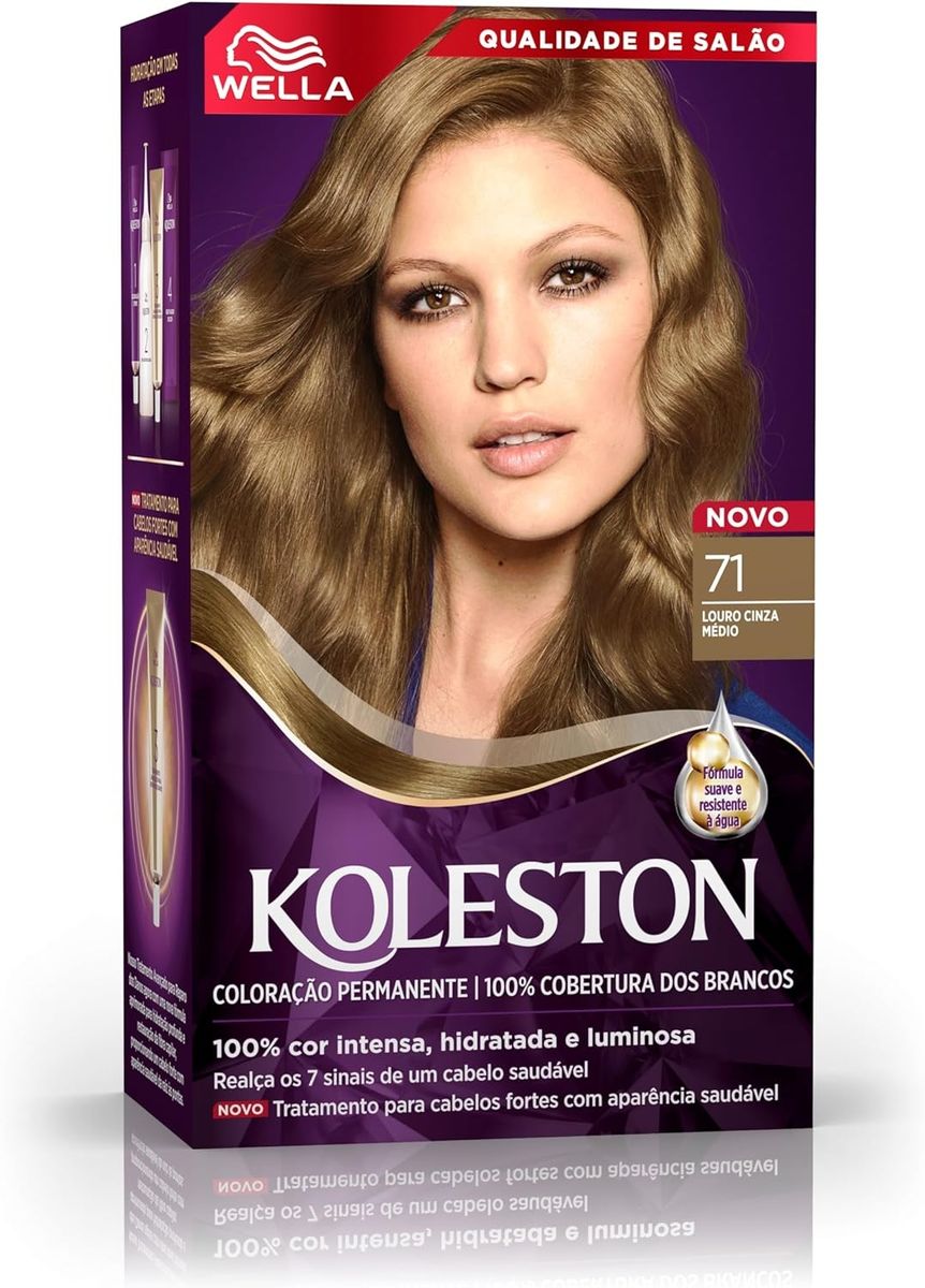 TINTURA KOLESTON KIT 71 LOURO CINZA MEDIO 55