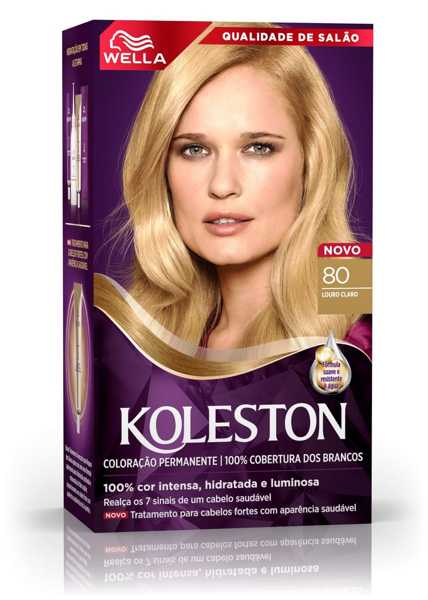 COLORAÇÃO PERMANENTE 80 LOURO CLARO KOLESTON 55G