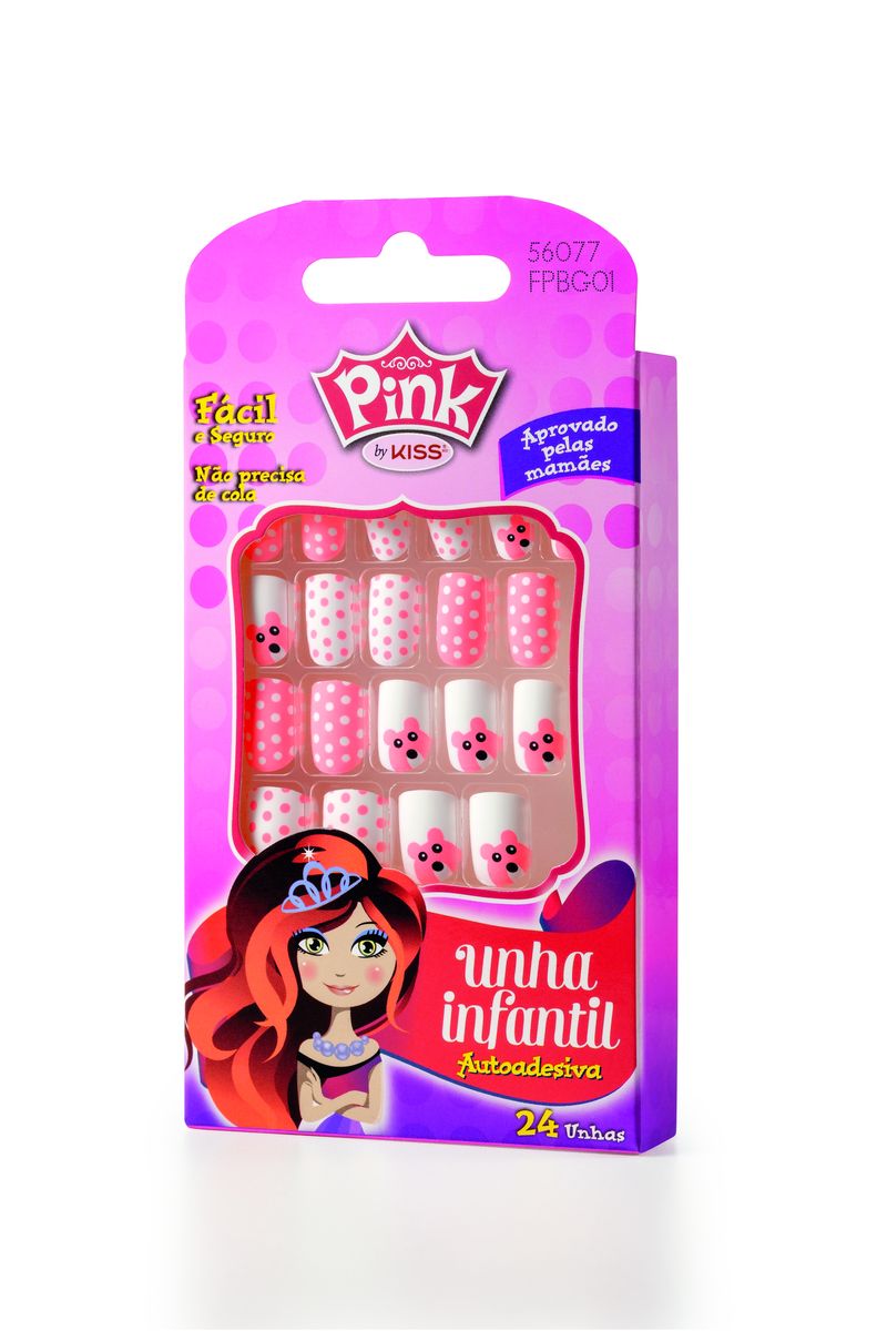 UNHAS POSTIÇAS AUTOCOLANTES INFANTIL PINK COLOR CHANGE  KISS NEW YORK