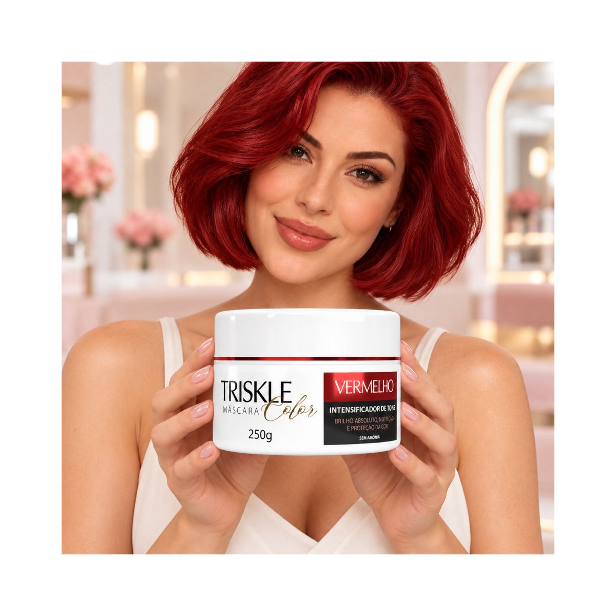 MÁSCARA INTENSIVE REPAIR VERMELHO INTENSIFICADOR DE TONS TRISKLE 250G