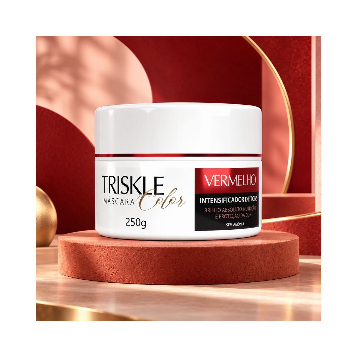 MÁSCARA INTENSIVE REPAIR VERMELHO INTENSIFICADOR DE TONS TRISKLE 250G