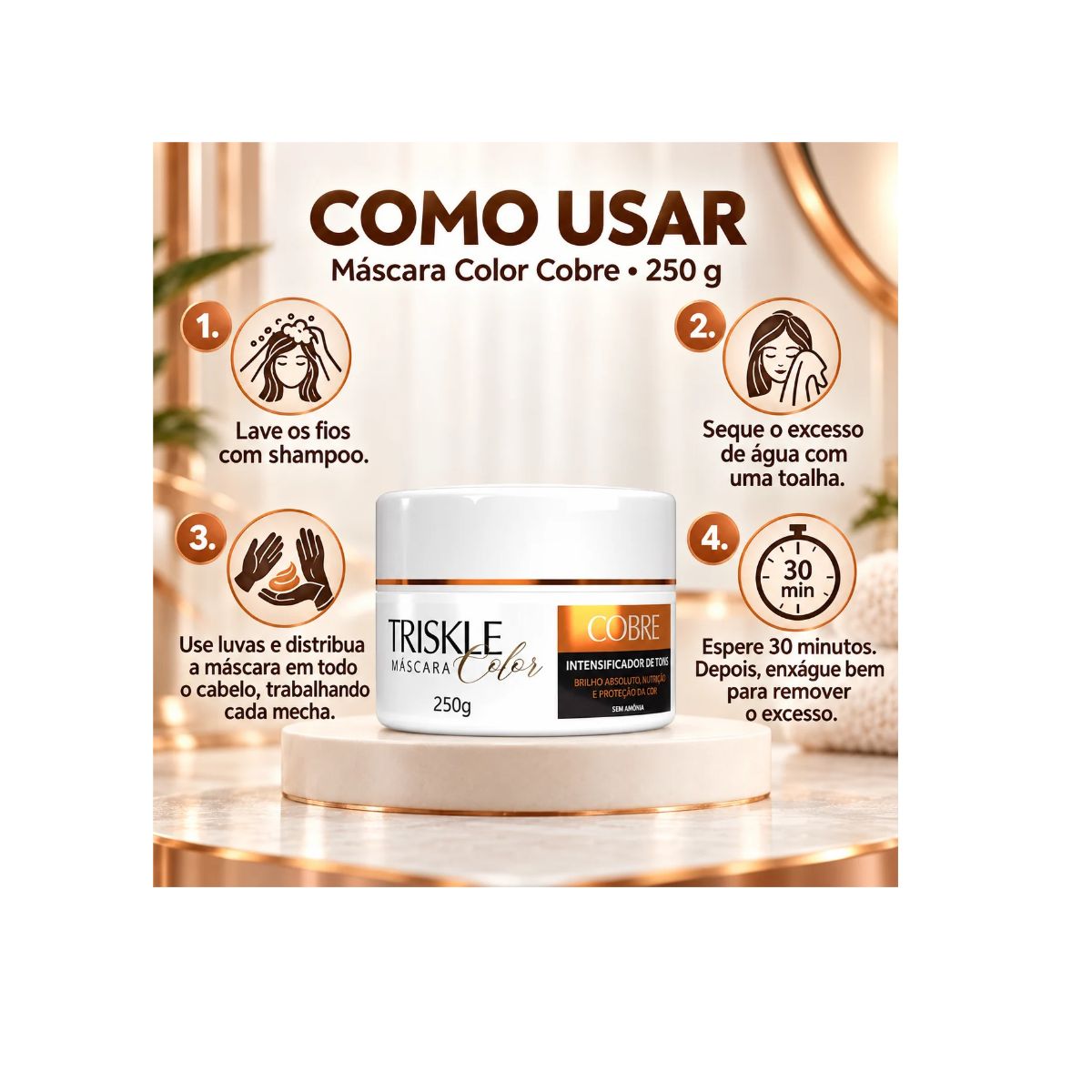 MÁSCARA COBRE INTENSIVE TRISKLE COSMÉTICOS 250G