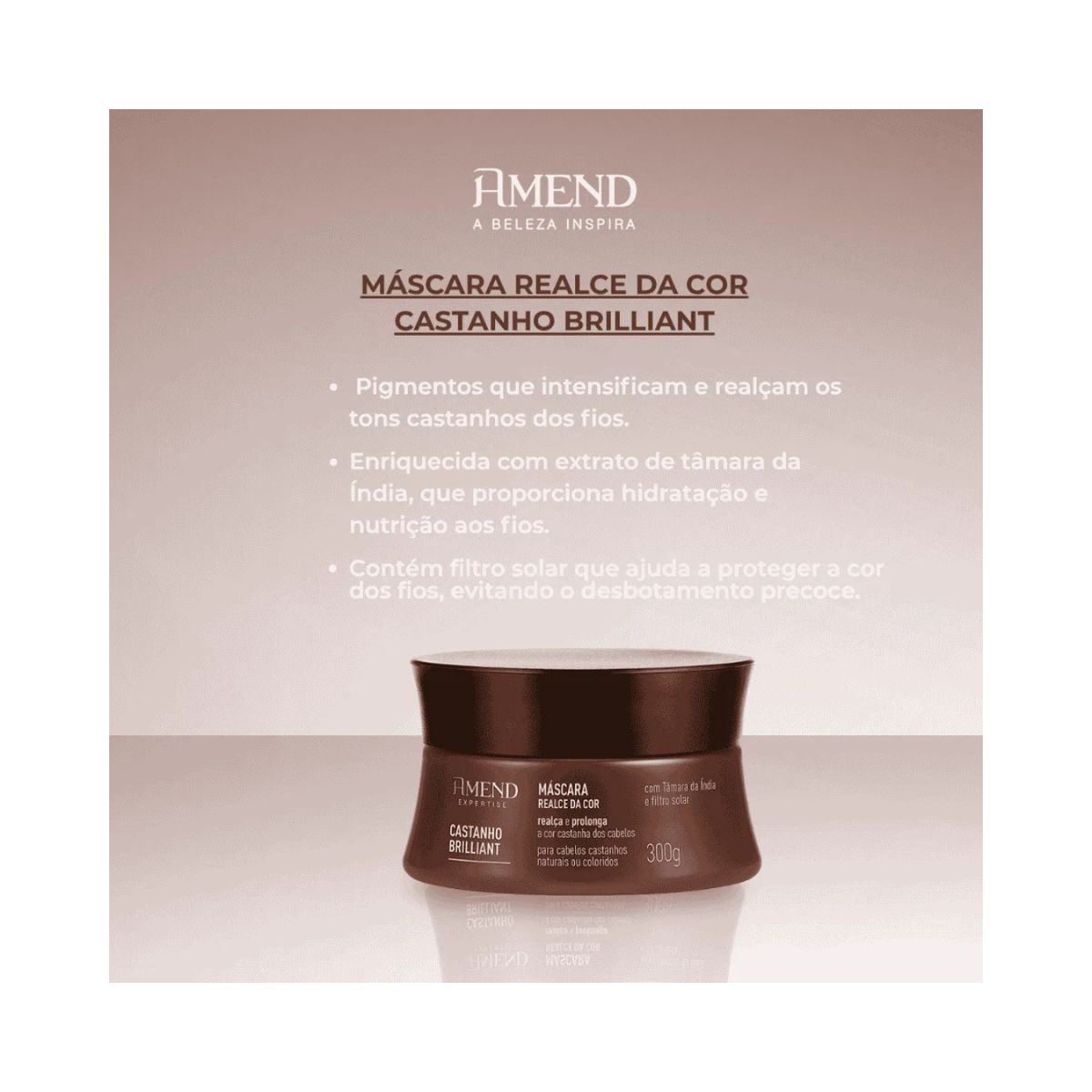 MÁSCARA REALCE DA COR CASTANHO BRILLIANT AMEND 300G
