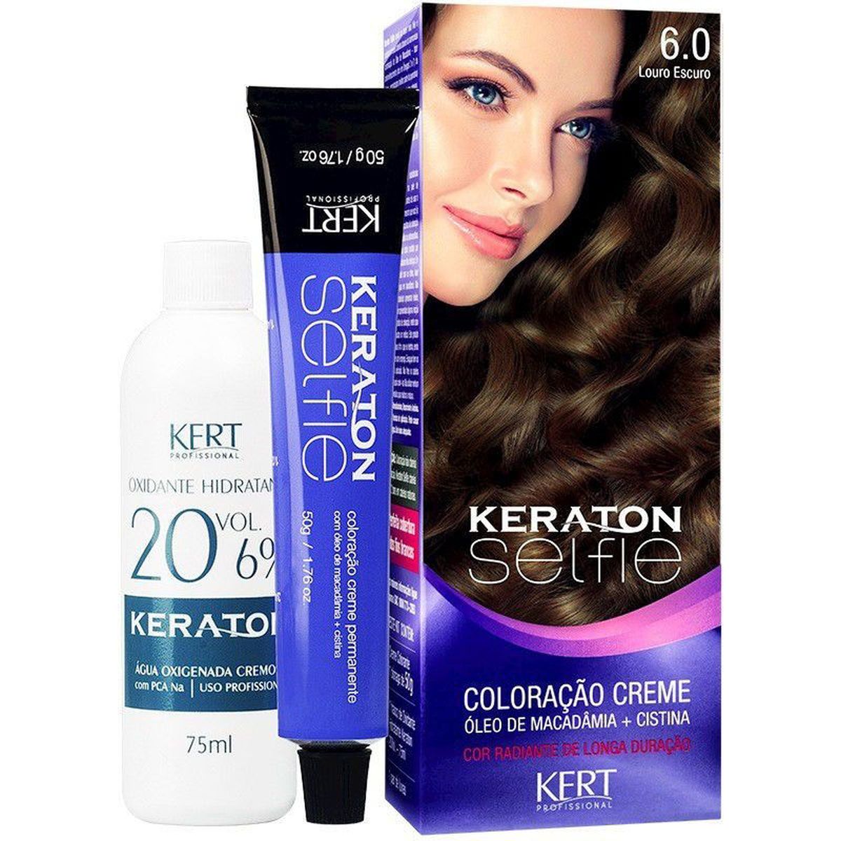 COLORAÇÃO KERATON SELFIE 6.0 LOURO ESCURO KERT 50G
