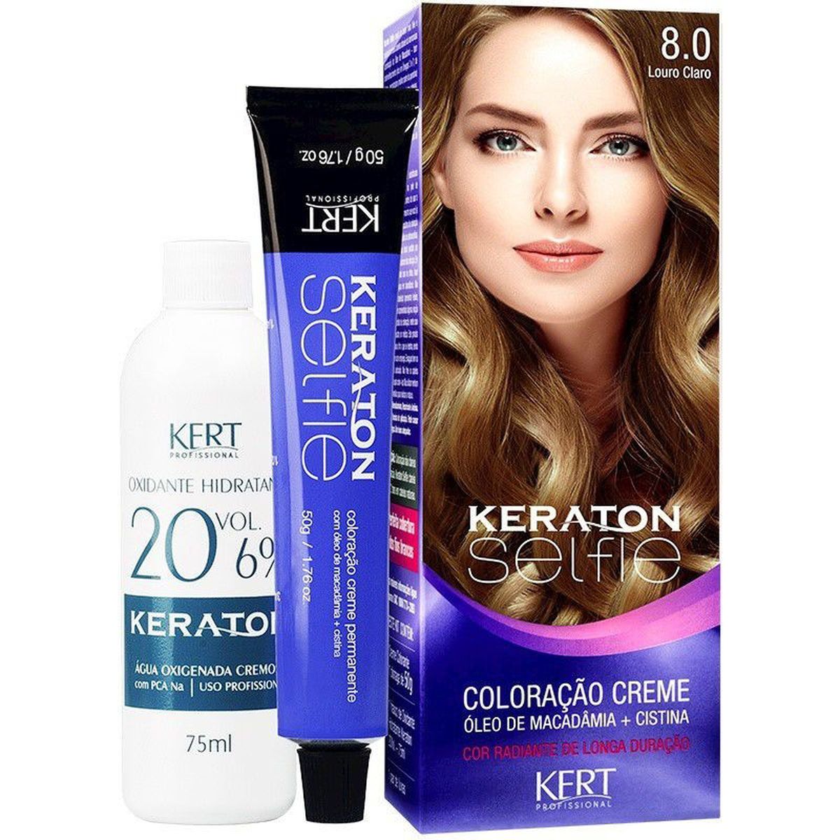 COLORAÇÃO KERATON SELFIE 8.0 LOURO CLARO KERT 50G
