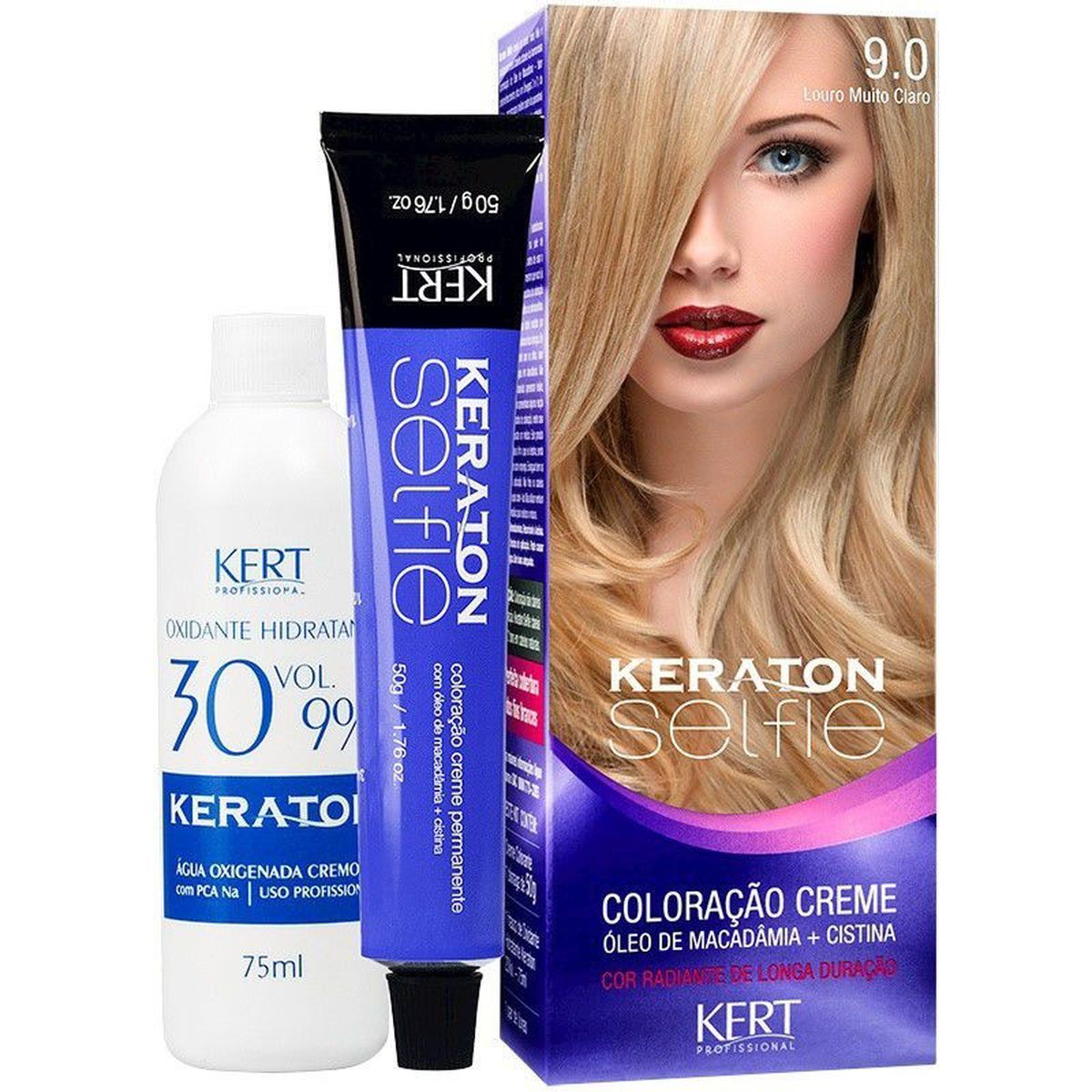 COLORAÇÃO KERATON SELFIE 9.0 LOURO MUITO CLARO KERT 50G