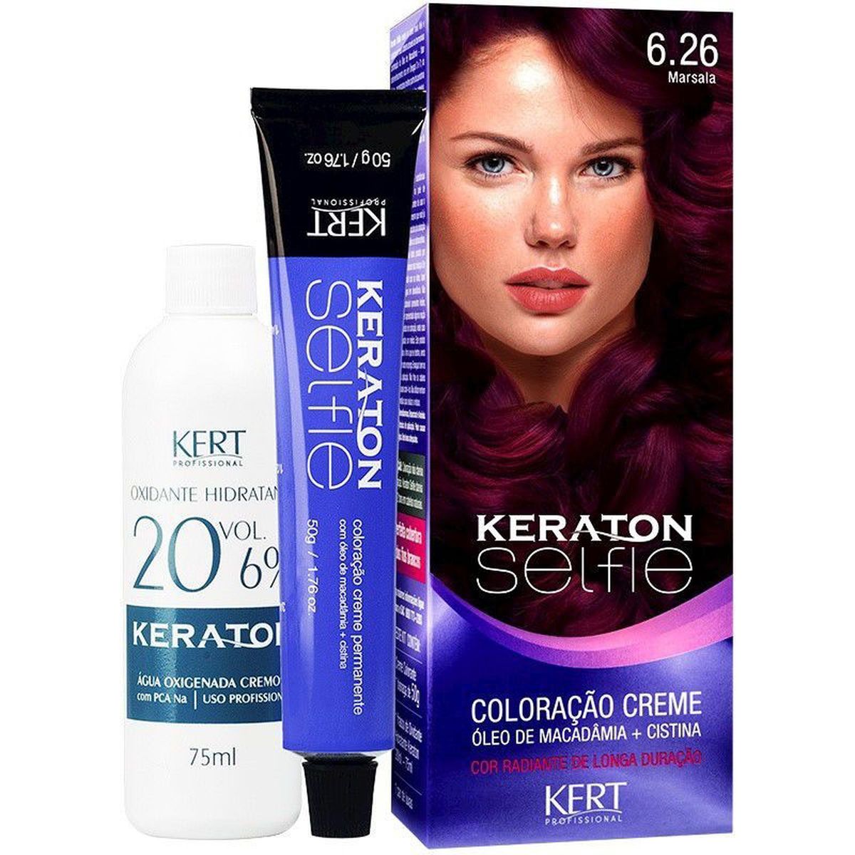 COLORAÇÃO KERATON SELFIE 6.26 MARSALA KERT 50G