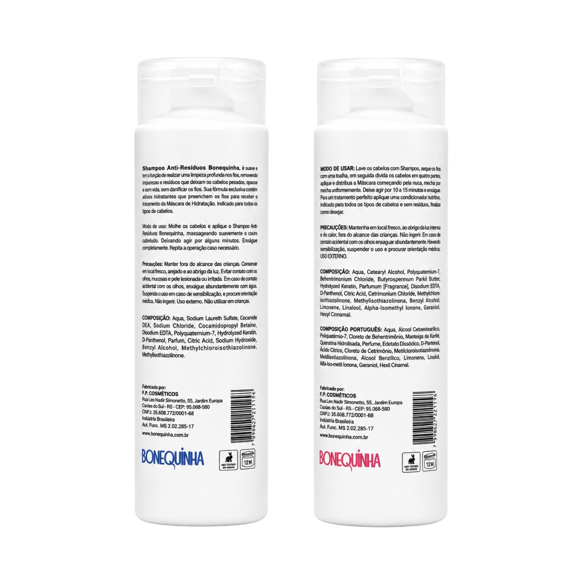 KIT ESCOVA ALINHADORA SHAMPOO E MÁSCARA BONEQUINHA 2 UN 300ML