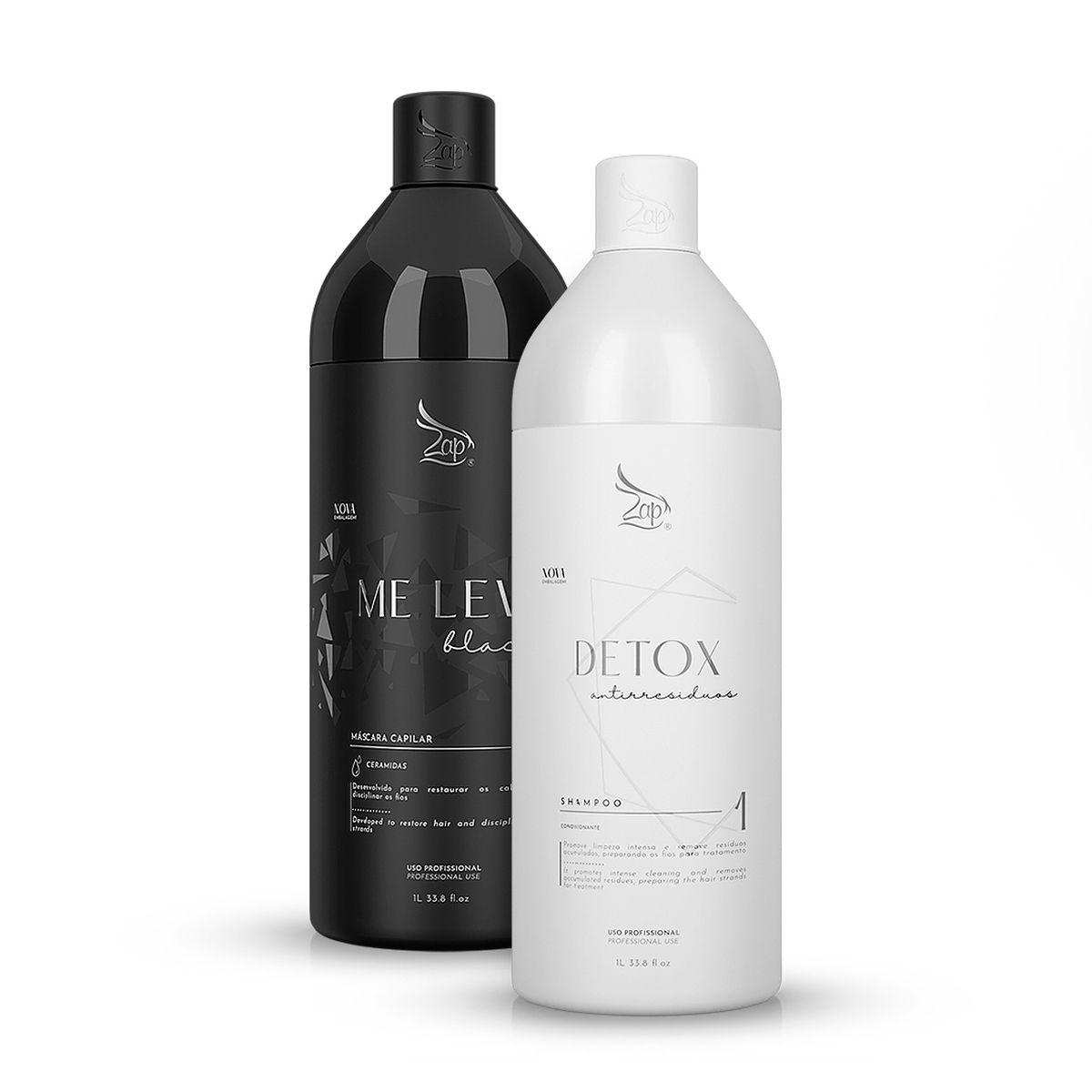 KIT ESCOVA PROGRESSIVA SHAMPOO E MÁSCARA ME LEVA ZAP 2X1L
