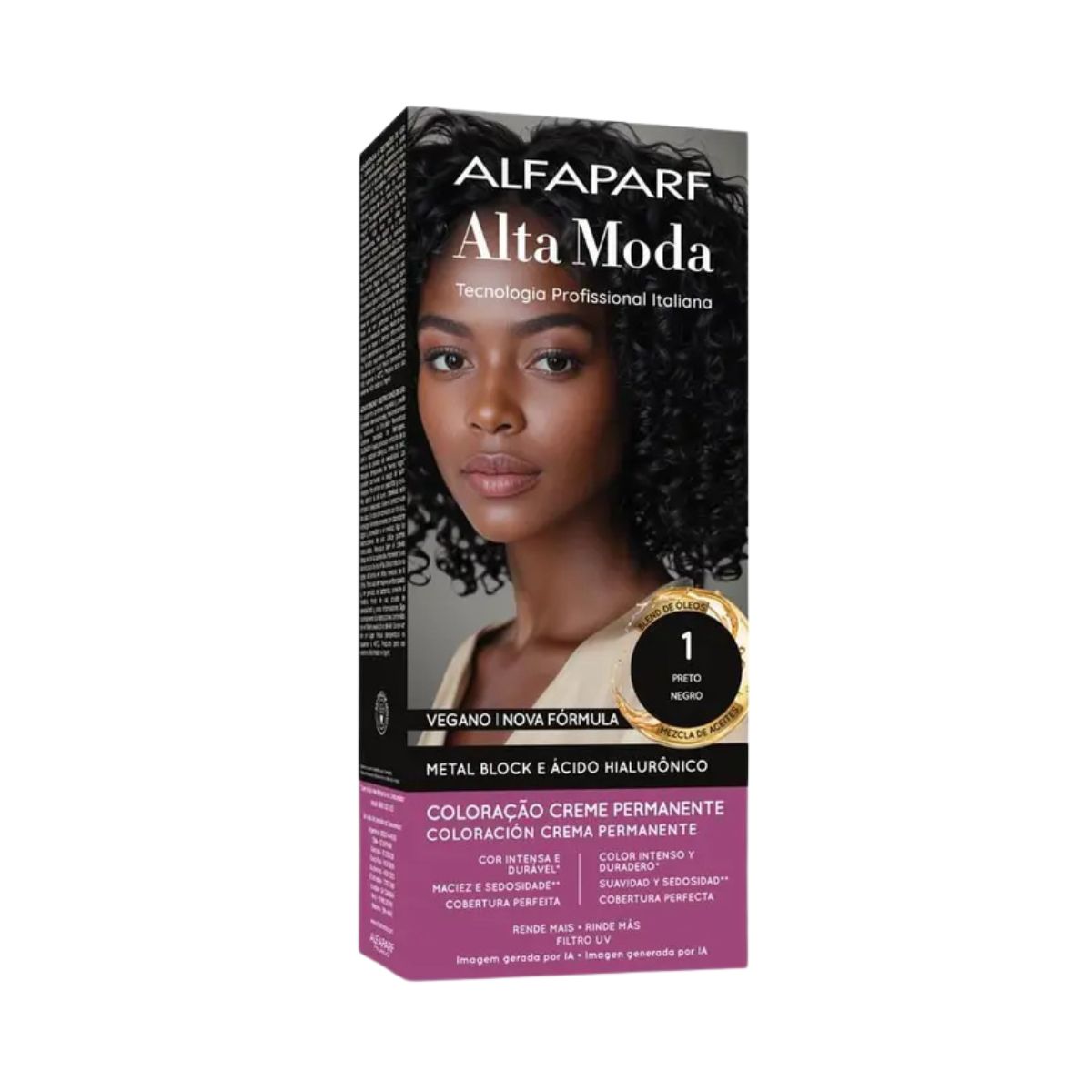 COLORAÇÃO ALFAPARF ALTA MODA 1.0 PRETO JABUTICABA 150G
