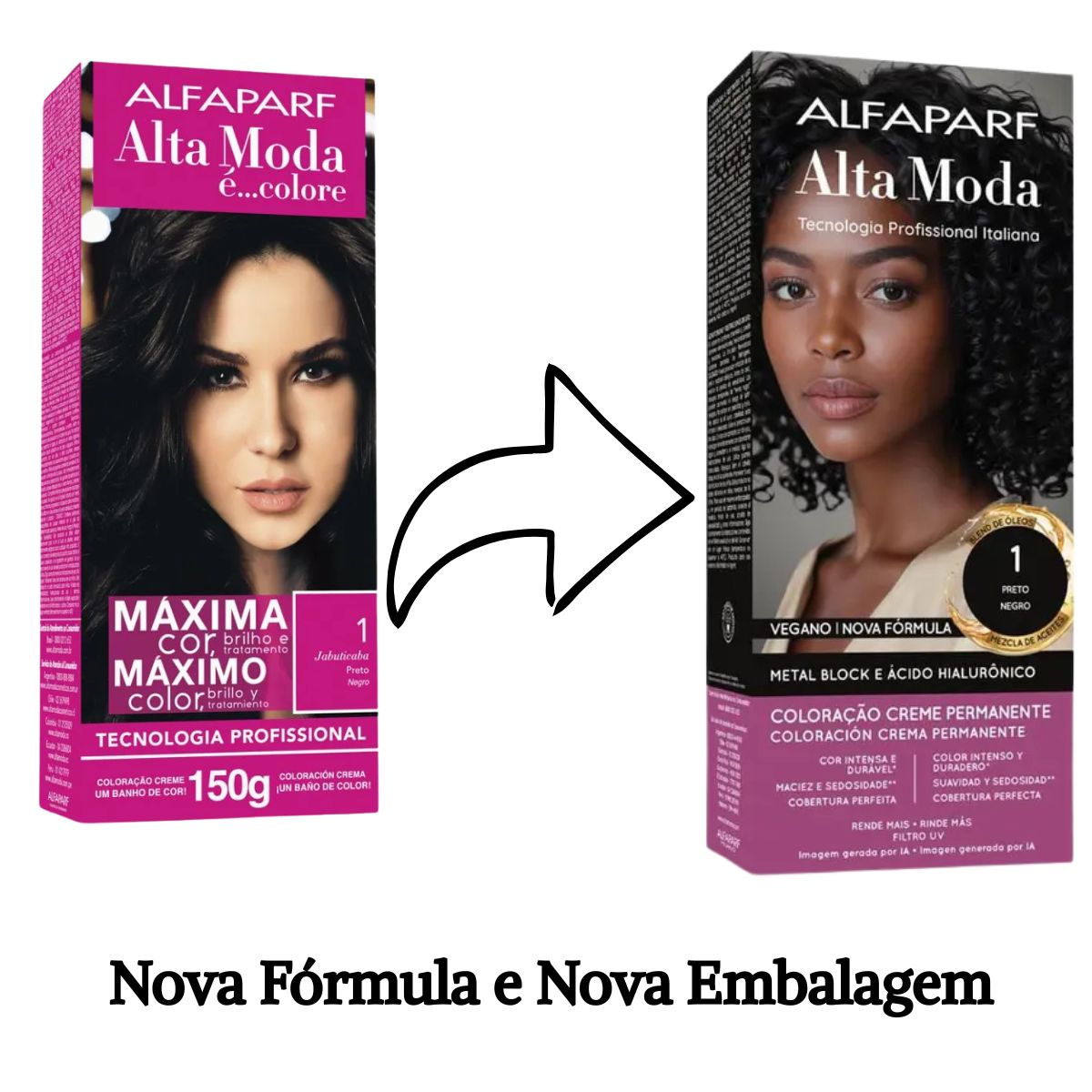 COLORAÇÃO ALFAPARF ALTA MODA 1.0 PRETO JABUTICABA 150G