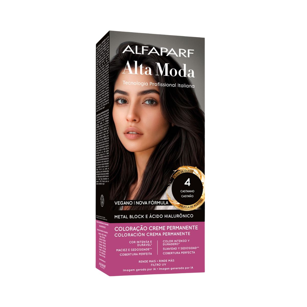 COLORAÇÃO ALFAPARF ALTA MODA 4.0 CASTANHO MÉDIO 150G