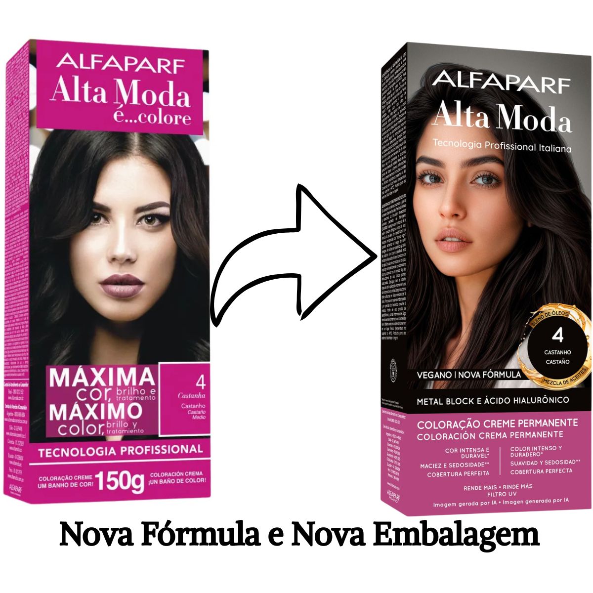 COLORAÇÃO ALFAPARF ALTA MODA 4.0 CASTANHO MÉDIO 150G