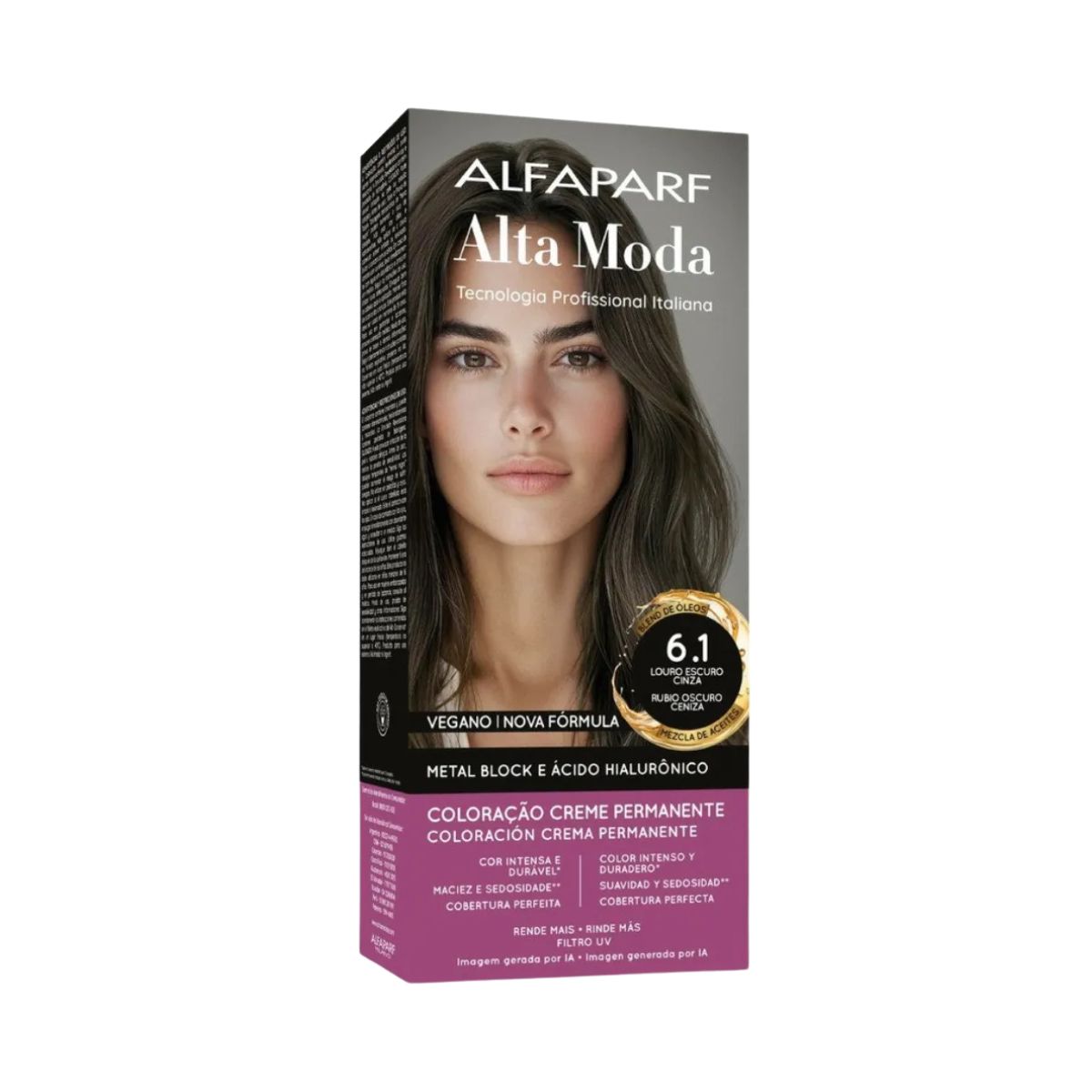 COLORAÇÃO ALFAPARF ALTA MODA 6.1 LOURO ESCURO CINZA 150G