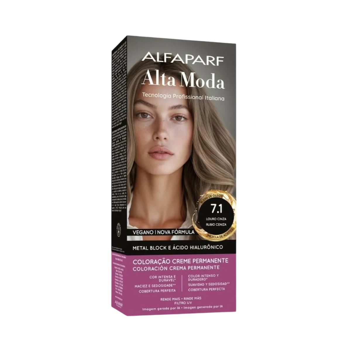 COLORAÇÃO ALFAPARF ALTA MODA 7.1 LOURO CINZA 150G