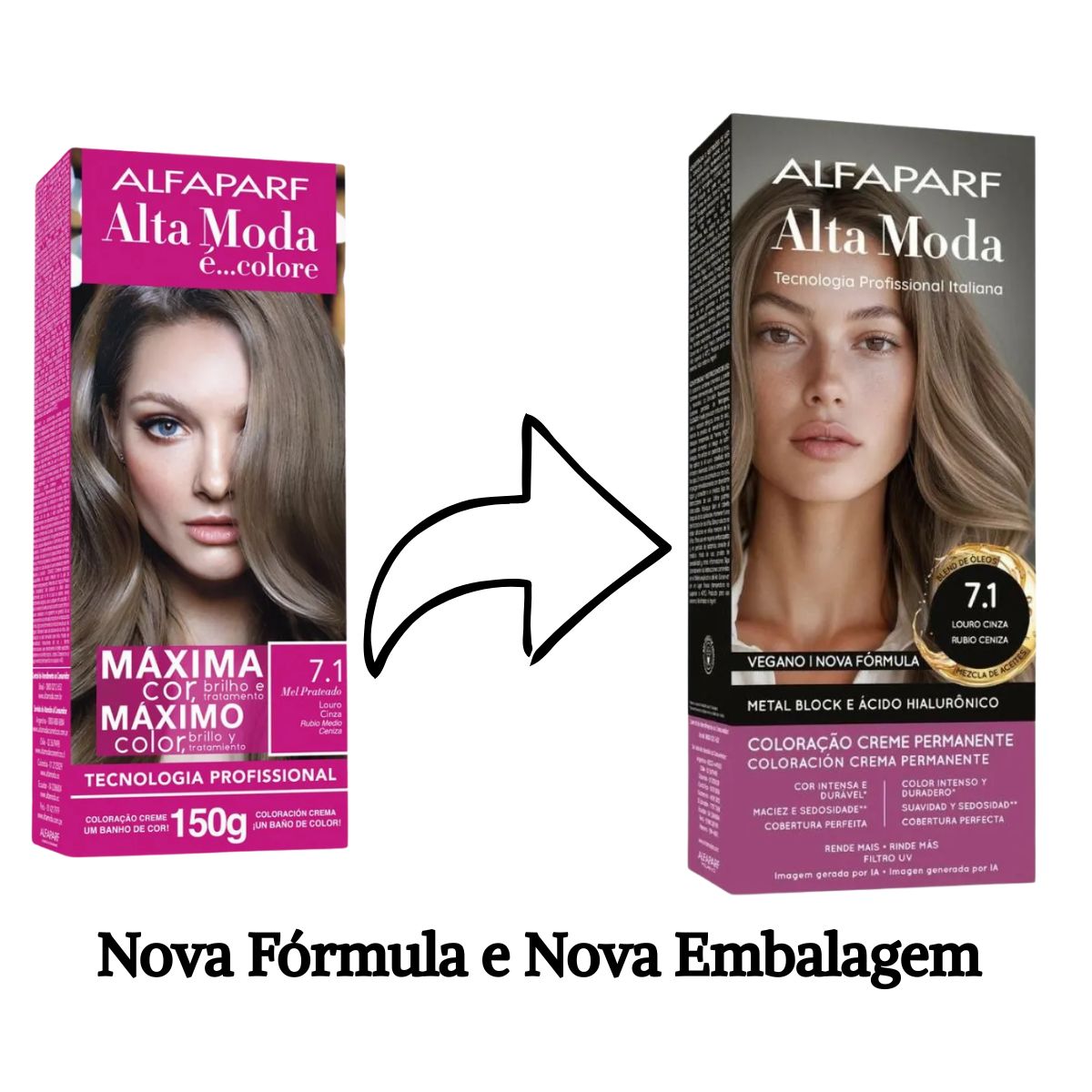 COLORAÇÃO ALFAPARF ALTA MODA 7.1 LOURO CINZA 150G