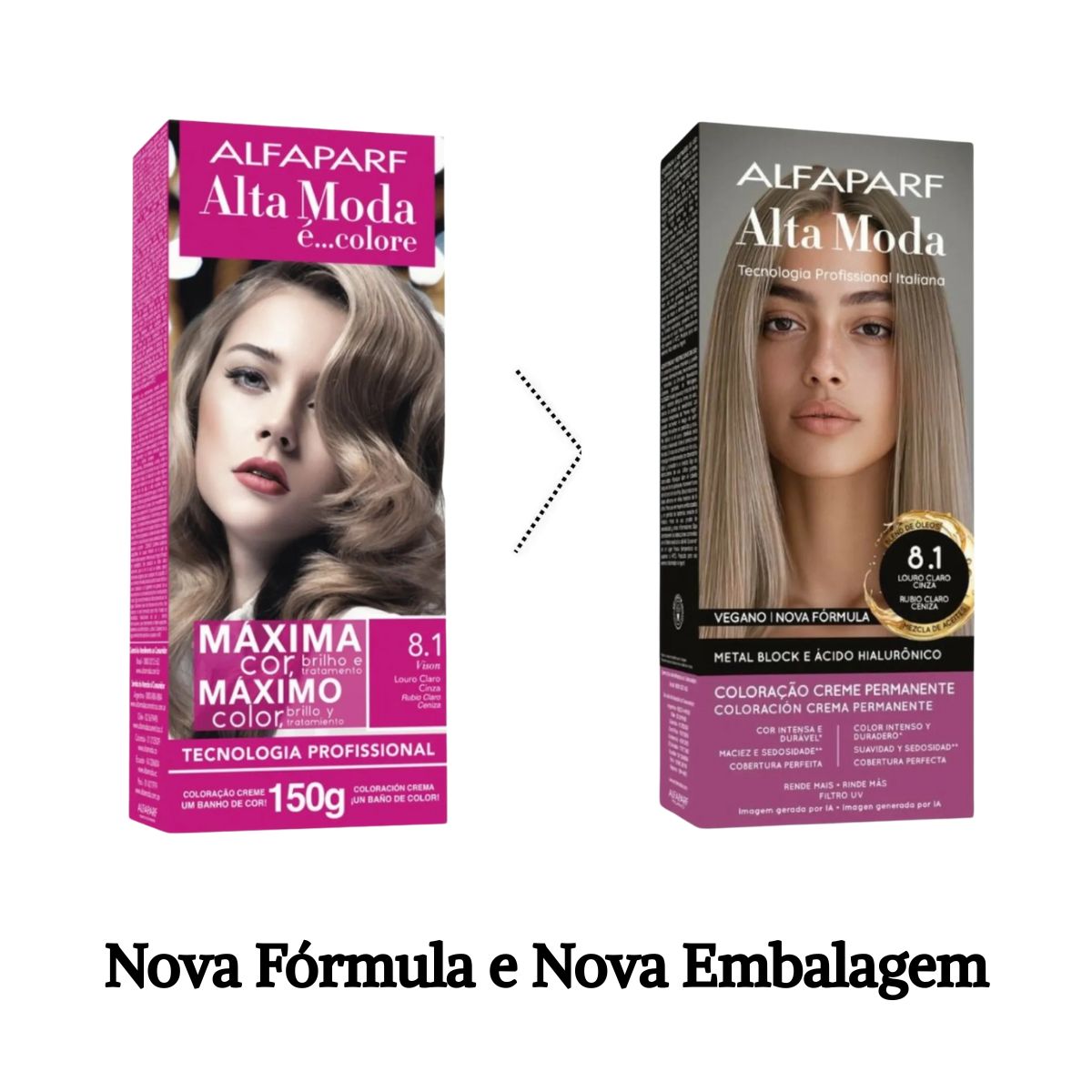 COLORAÇÃO ALFAPARF ALTA MODA 8.1 LOURO CLARO CINZA 150G