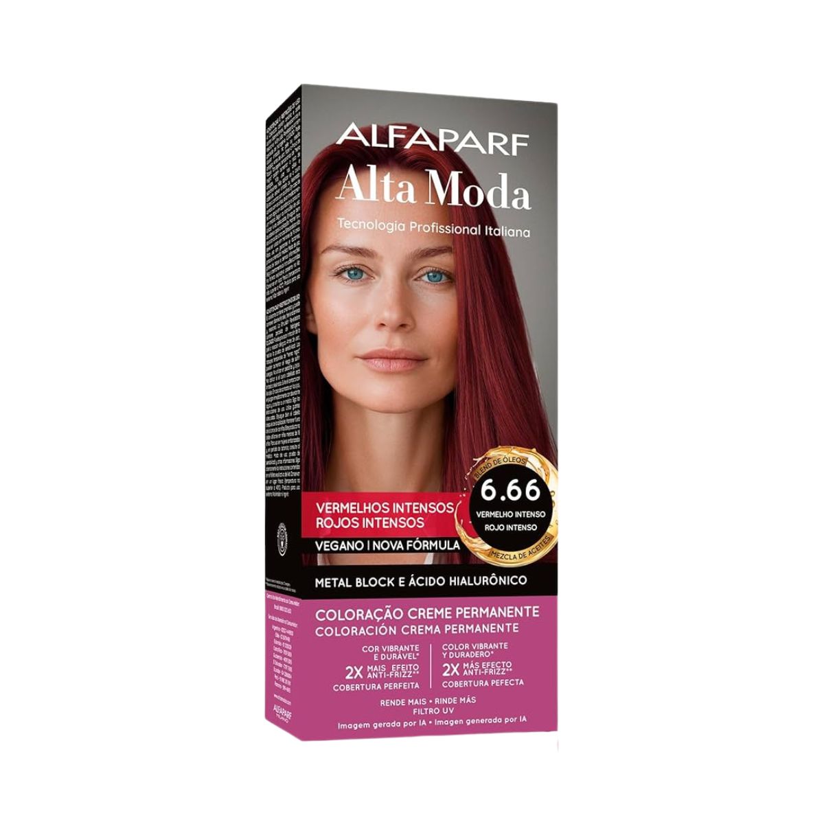 COLORAÇÃO ALFAPARF ALTA MODA 6.66 LOURO ESCURO VERMELHO INTENSO 150G