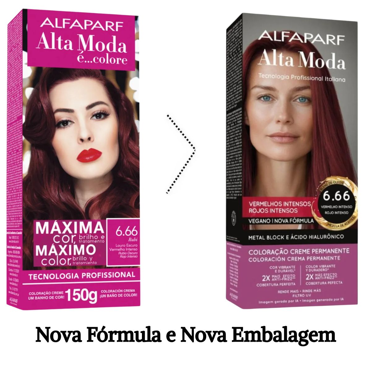 COLORAÇÃO ALFAPARF ALTA MODA 6.66 LOURO ESCURO VERMELHO INTENSO 150G