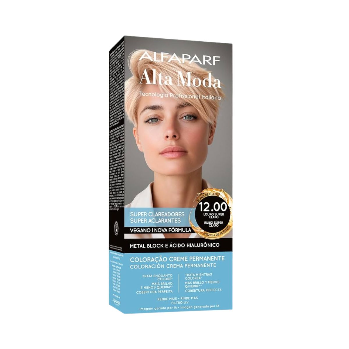 COLORAÇÃO ALFAPARF ALTA MODA 12.00 LOURO PLATINA CHAMPAGNE 150G