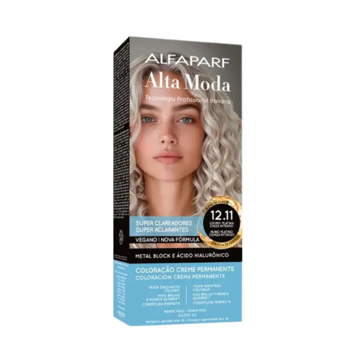 COLORAÇÃO ALFAPARF ALTA MODA 12.11 LOURO PLATINA CINZA 150G