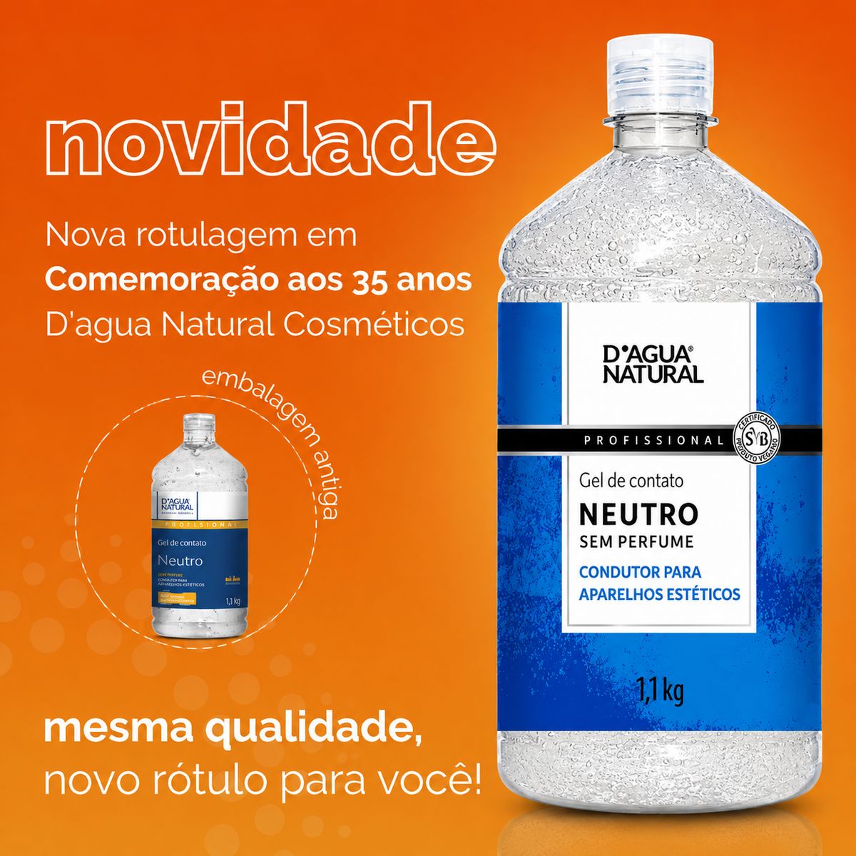GEL CONTATO DAGUA NATURAL NEUTRO 1,1KG