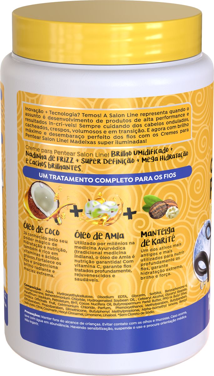 CREME PARA PENTEAR BRILHO UMIDIFICADO SALON LINE 1KG