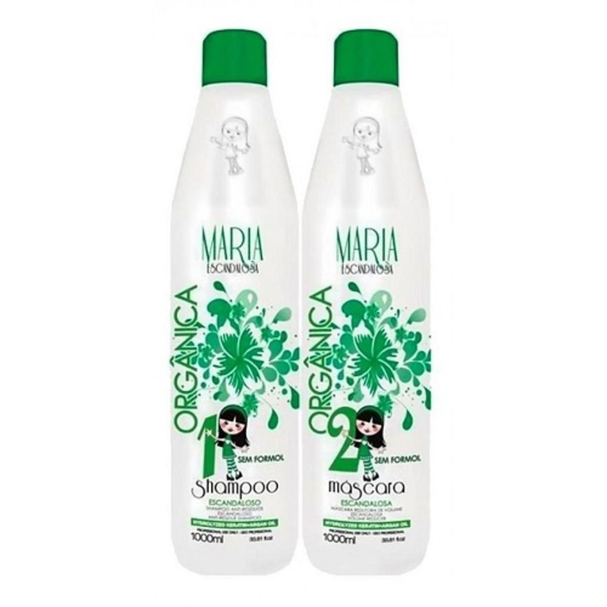 KIT ESCOVA PROGRESSIVA SHAMPOO E MÁSCARA SEM FORMOL MARIA ESCANDALOSA 2X1L