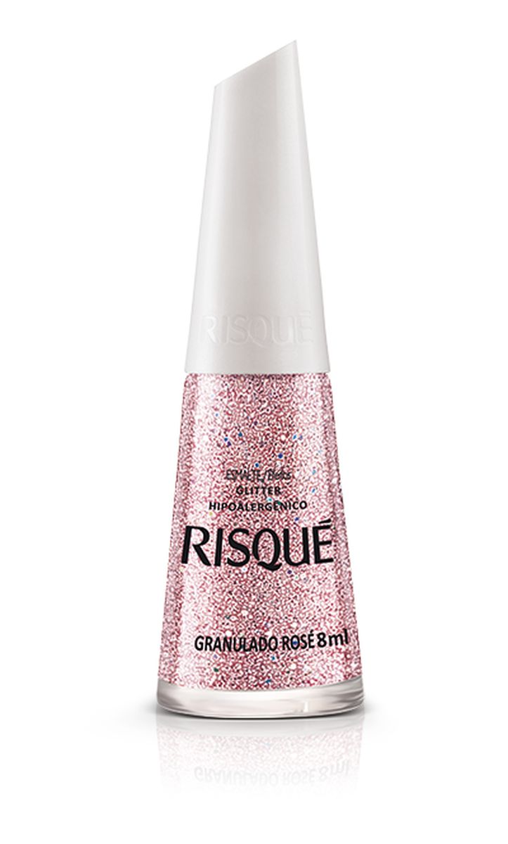 ESMALTE RISQUÉ GLITTER GRANULADO ROSÉ 8ML