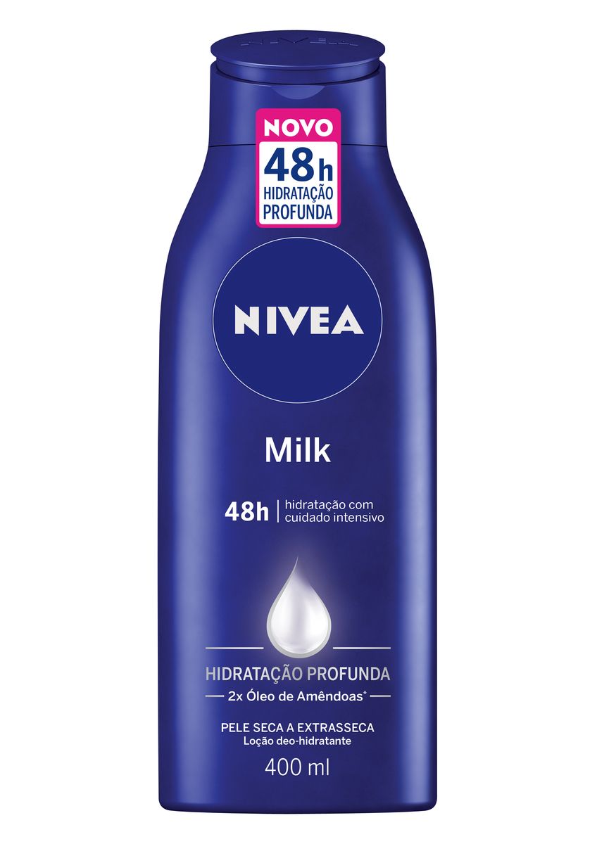 LOÇÃO HIDRATANTE CORPORAL MILK PELE SECA E EXTRA SECA NIVEA 400ML