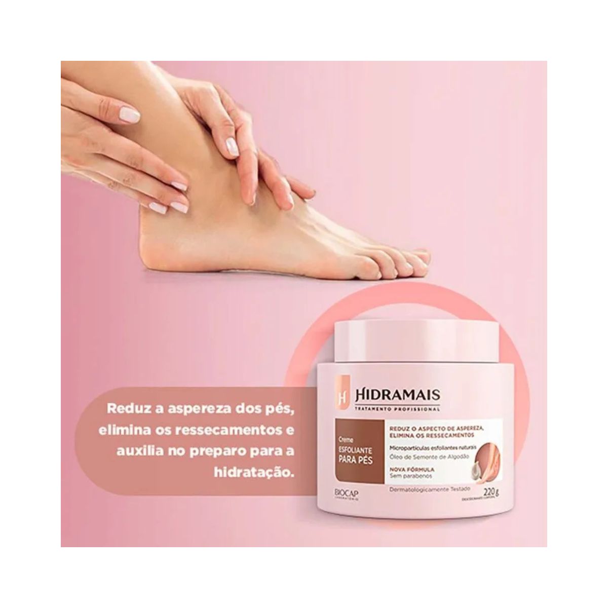 CREME DESODORANTE ESFOLIANTE PARA PÉS ÓLEO DE ALGODÃO HIDRAMAIS 220G