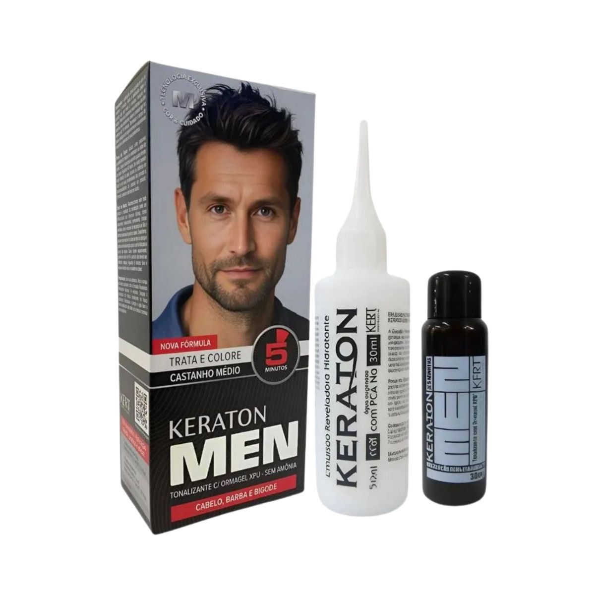 TONALIZANTE KERATON MEN CASTANHO MÉDIO KERT 30ML